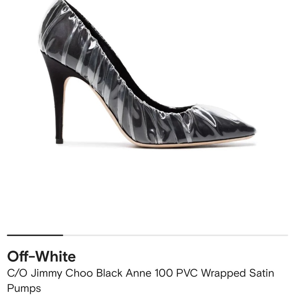 Brand New Jimmy Choo size 38.  Jimmy Choo Black Anne 100 PVC Wrapped Satin Pumps